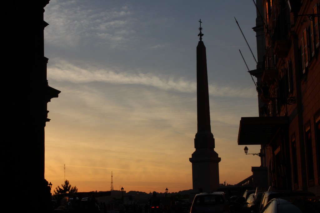 Top of the Spanish Steps at Sunset