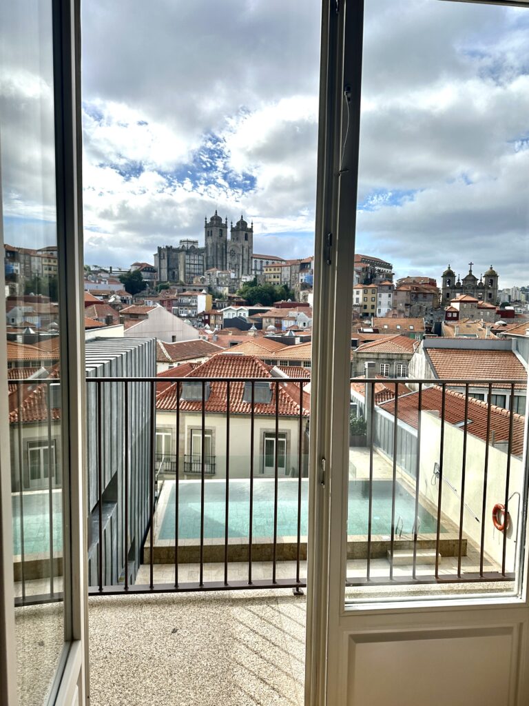 The view from hotel room of Porto